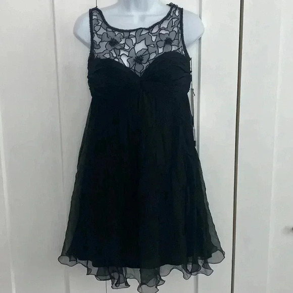 NWT JOVANI Silk Beaded Top Mini Cocktail Dress - Picture 1 of 7